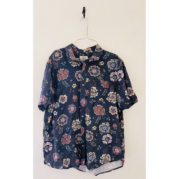Marine Layer Other - Marine Layer Men’s  Floral Hawaiian Print Cotton Button Up Shirt Sz L Shirt